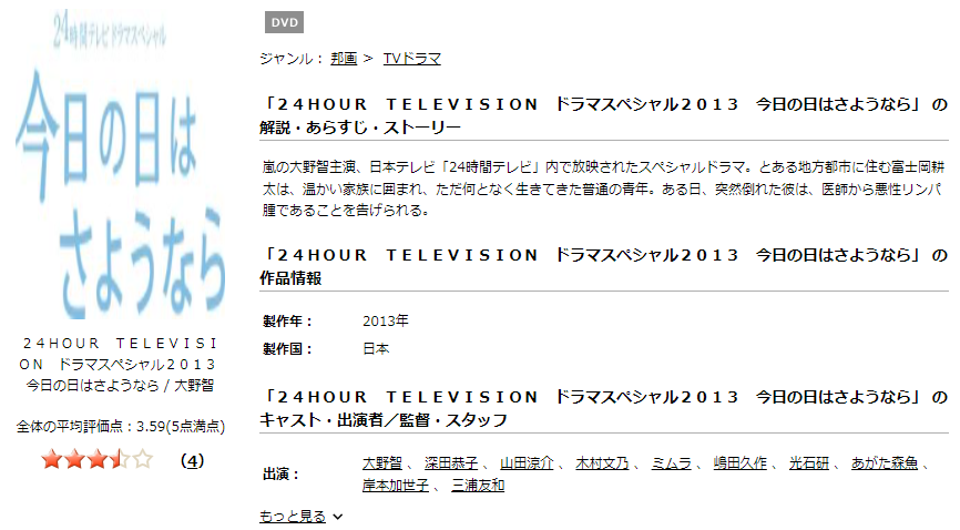 ドラマ 今日の日はさようなら 大野智 の動画を無料でフル視聴する方法 ジャニーズドラマまとめ